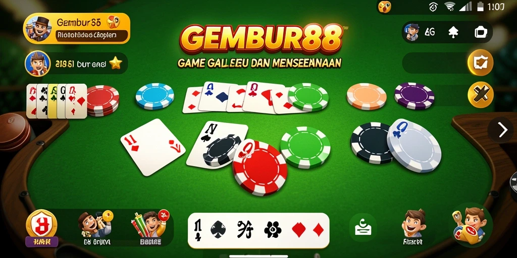 Tampilan gameplay Gaple yang menarik dan interaktif di GEMBUR88.