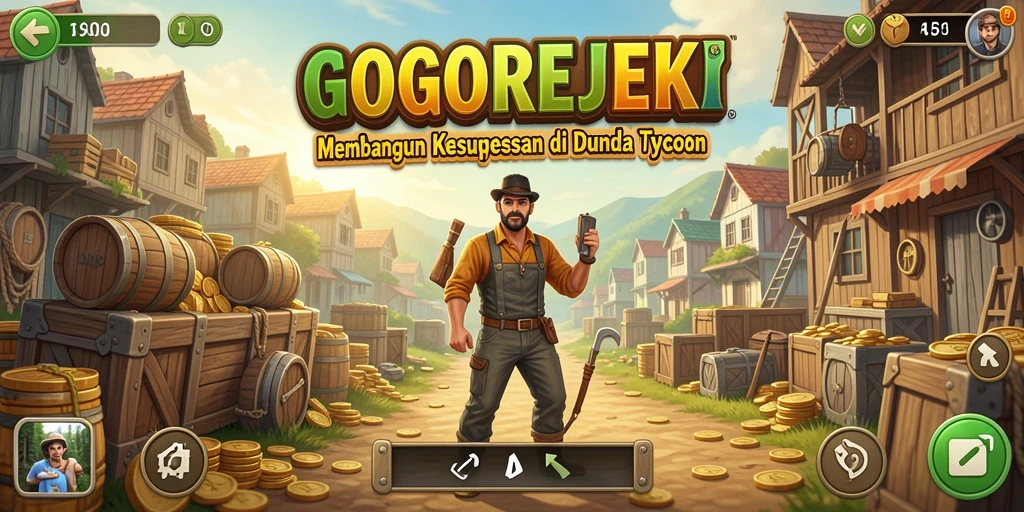 Tampilan gameplay GOGOREJEKI yang menakjubkan dalam dunia Tycoon.