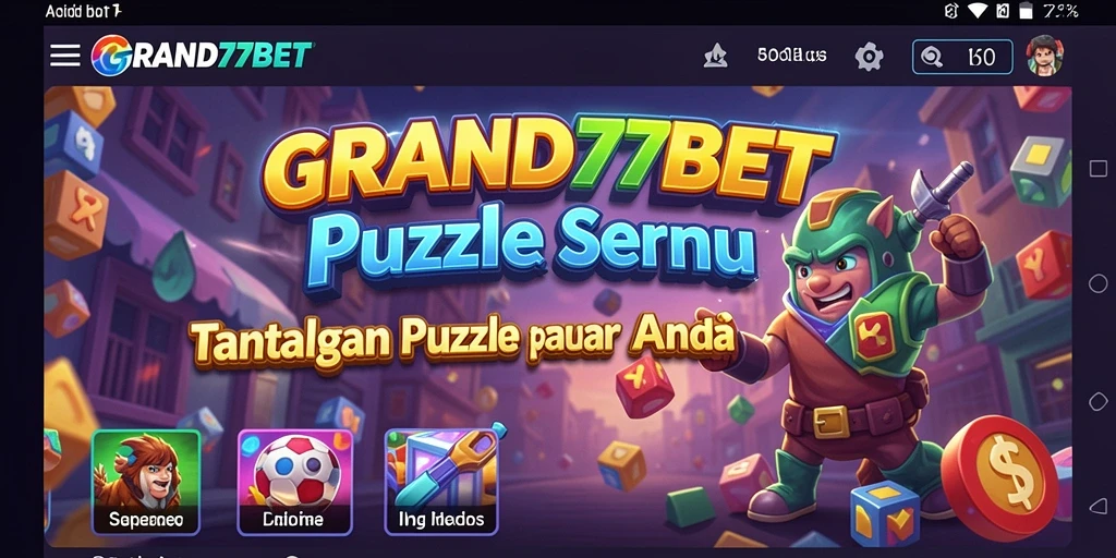 Screenshot gameplay <strong>GRAND77BET</strong> menampilkan tantangan puzzle menarik dan berwarna.