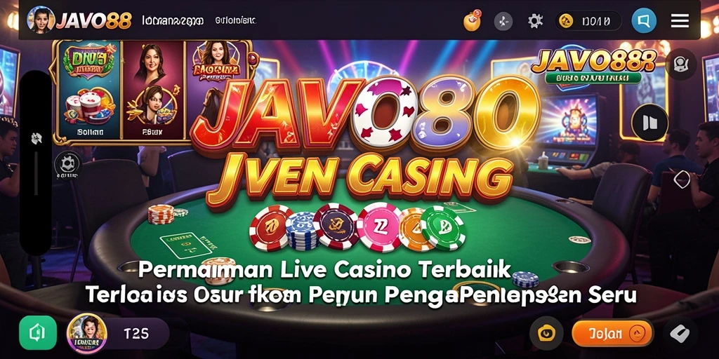 Screenshot gameplay Live Casino JAVO88 yang menampilkan dealer dan pemain berinteraksi.