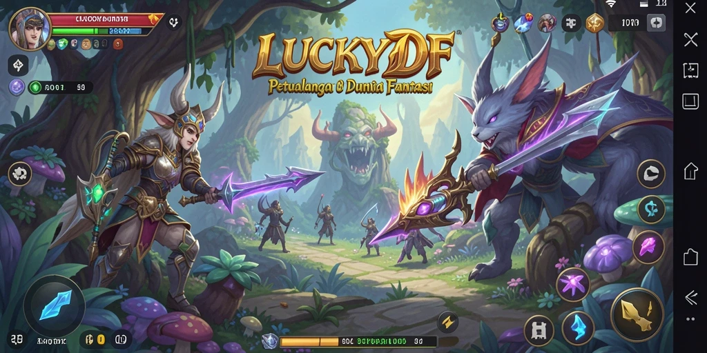 Gameplay seru LUCKYDF dengan tantangan petualangan yang menantang.