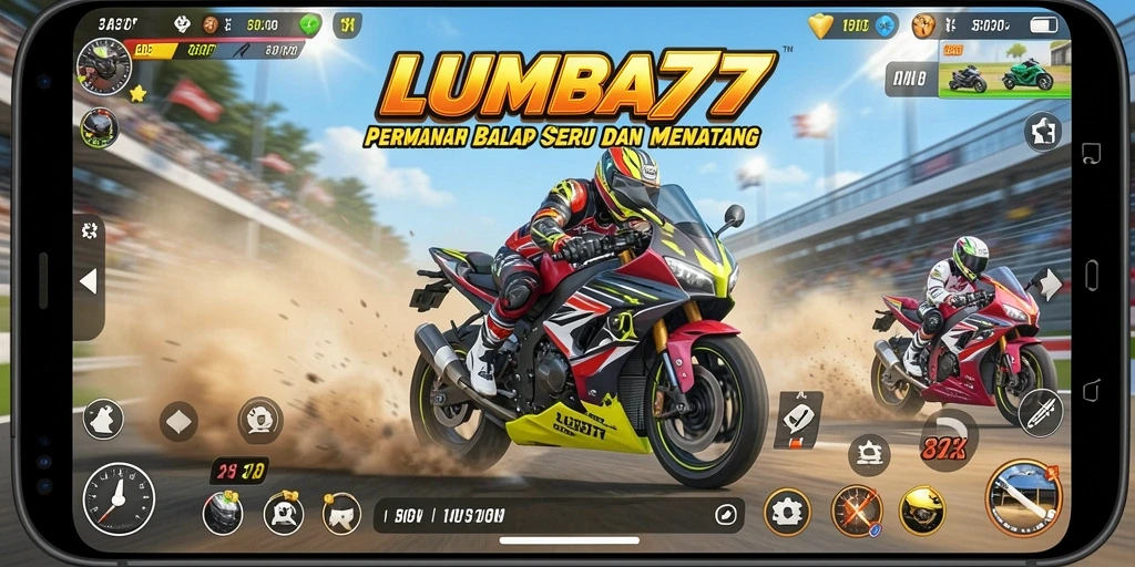 Tampilan menarik saat balapan motor di LUMBA77.