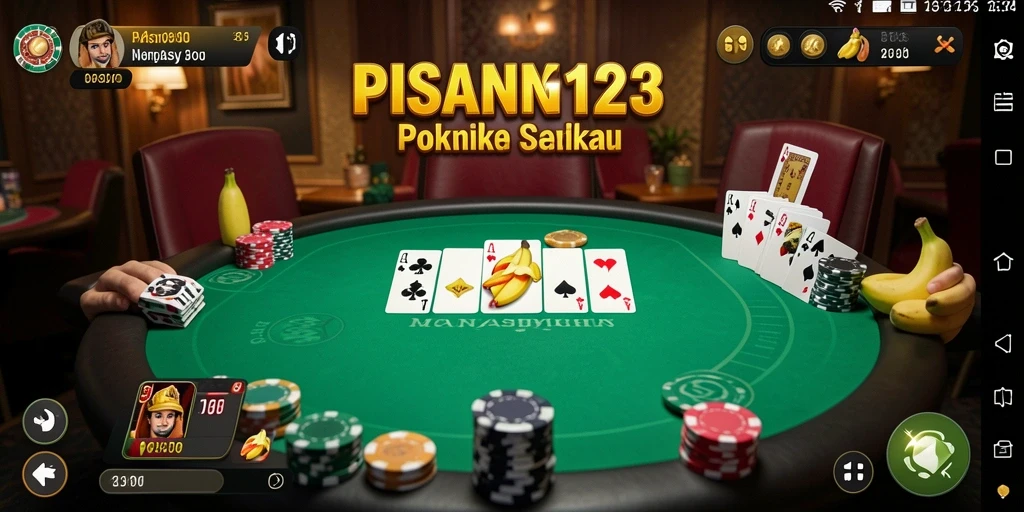Tangkapan layar gameplay PISANG123 yang menampilkan aksi Poker mendebarkan.