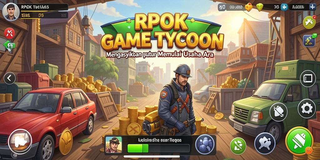 Tampilan gameplay RPOK dengan elemen manajemen yang menarik.