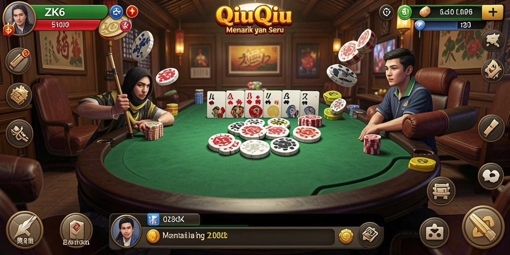 Tampilan gameplay seru ZK6 dalam permainan QiuQiu.